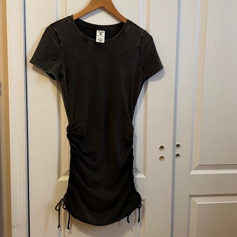 VS Pink T-shirt ruched mini dress distressed grey